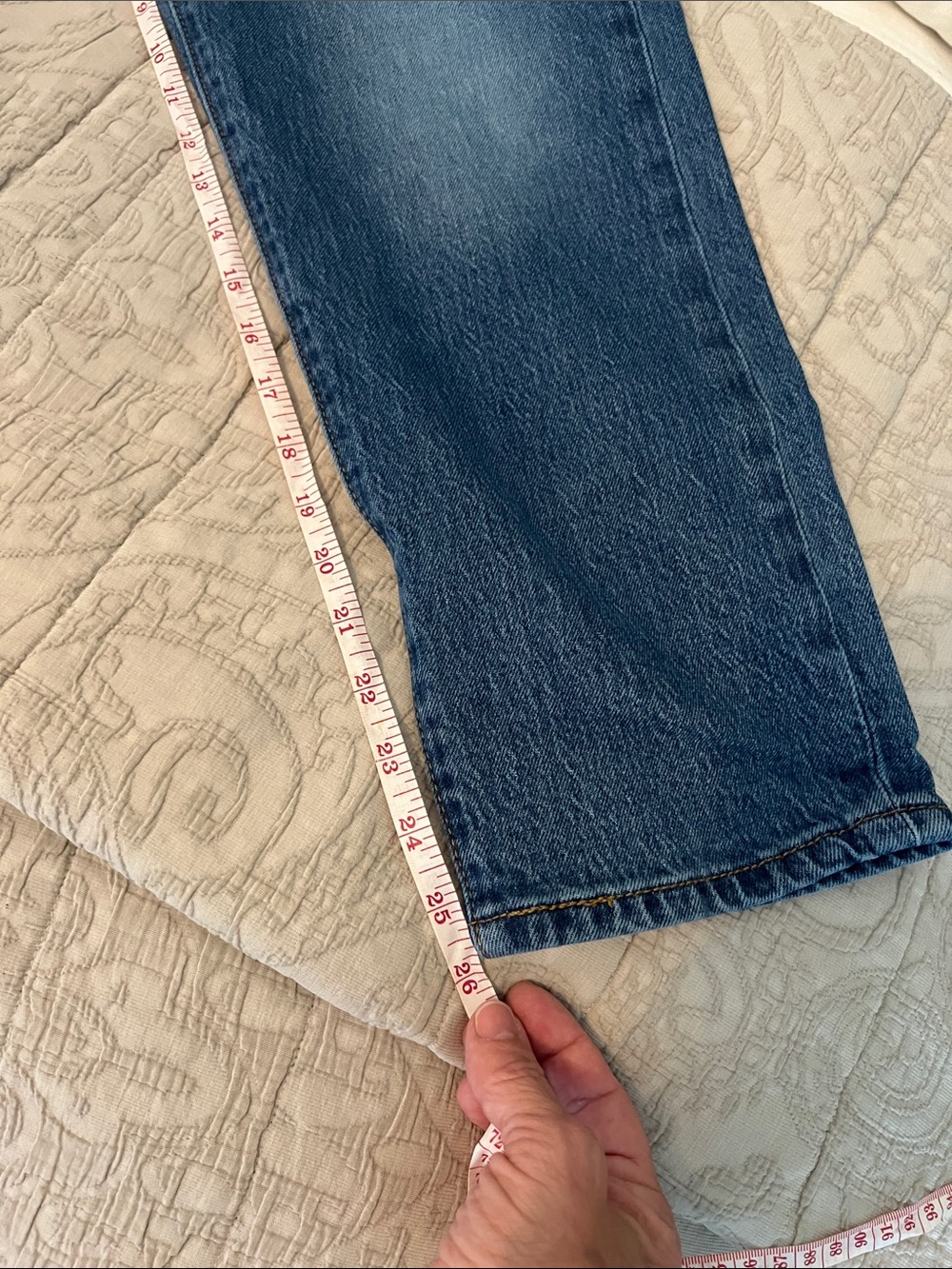 Levi's 501® Crop Straight Jeans in Medium Blue - Picture 8 of 9